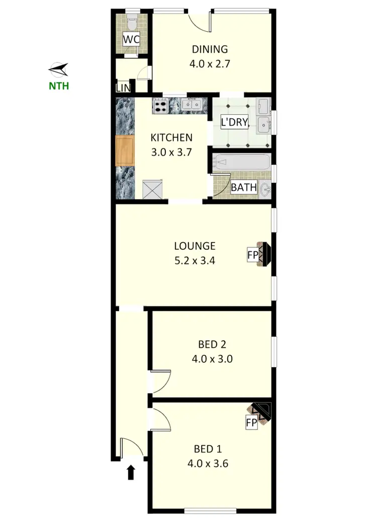 Floorplan of Homely semi-detached listing, 86 Croydon Avenue, Croydon Park NSW 2133
