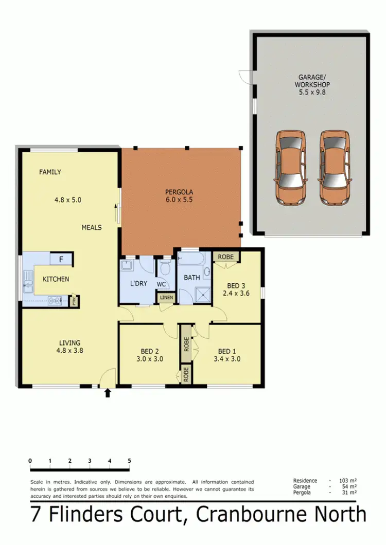 Floorplan of Homely house listing, 7 FLINDERS COURT, Cranbourne North VIC 3977