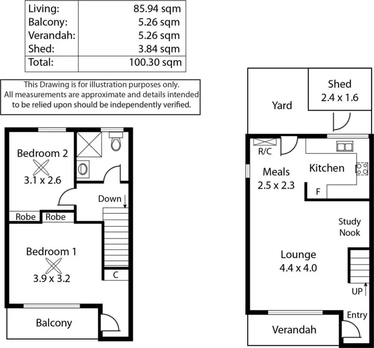 Floorplan of Homely townhouse listing, 15/1 Gore Street, Glenelg North SA 5045