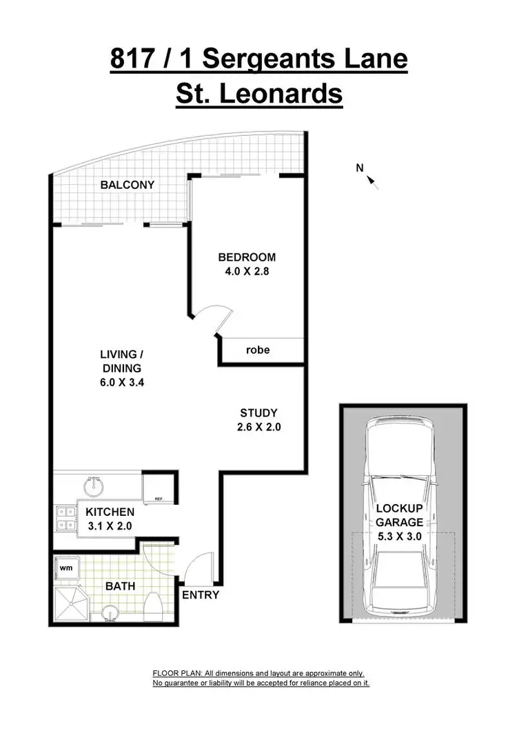 Floorplan of Homely apartment listing, 817/1 Sergeants Lane, St Leonards NSW 2065