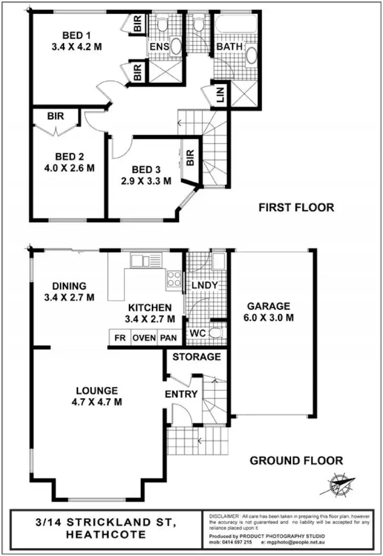 Floorplan of Homely townhouse listing, 3/14 Strickland Street, Heathcote NSW 2233