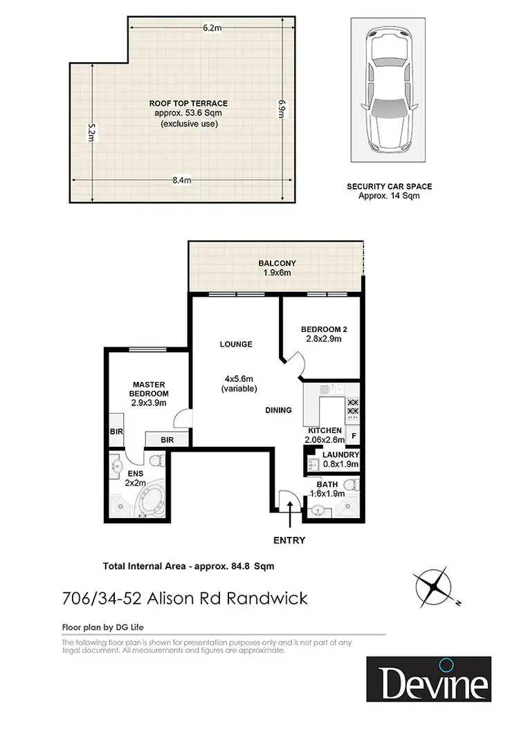 Floorplan of Homely apartment listing, 706/34-52 Alison Road, Randwick NSW 2031