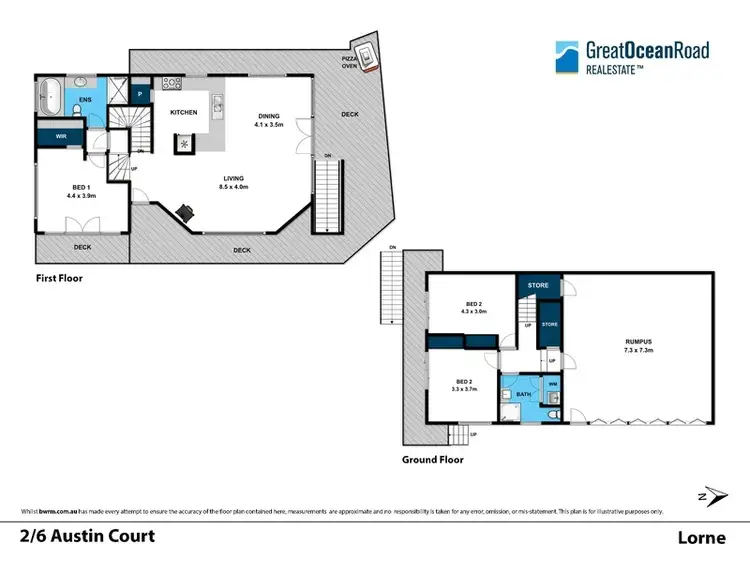 Floorplan of Homely house listing, 2/6 Austin Court, Lorne VIC 3232