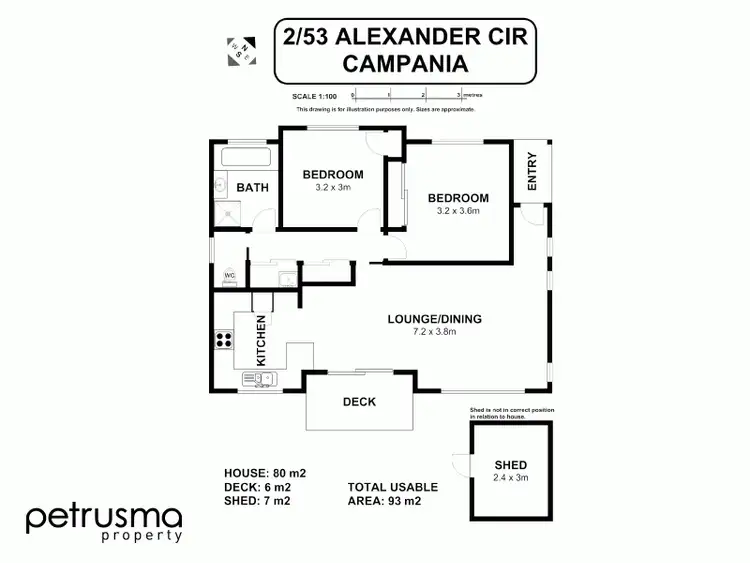 Floorplan of Homely unit listing, 2/53 Alexander Circle, Campania TAS 7026