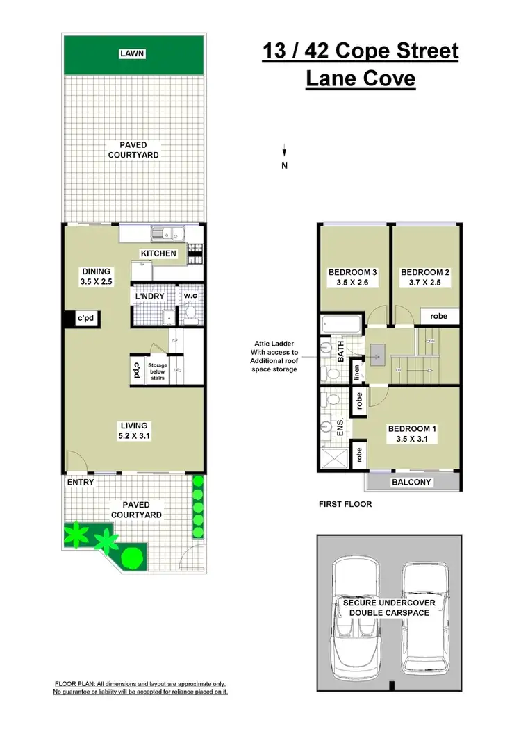 Floorplan of Homely townhouse listing, 13/42 Cope Street, Lane Cove NSW 2066