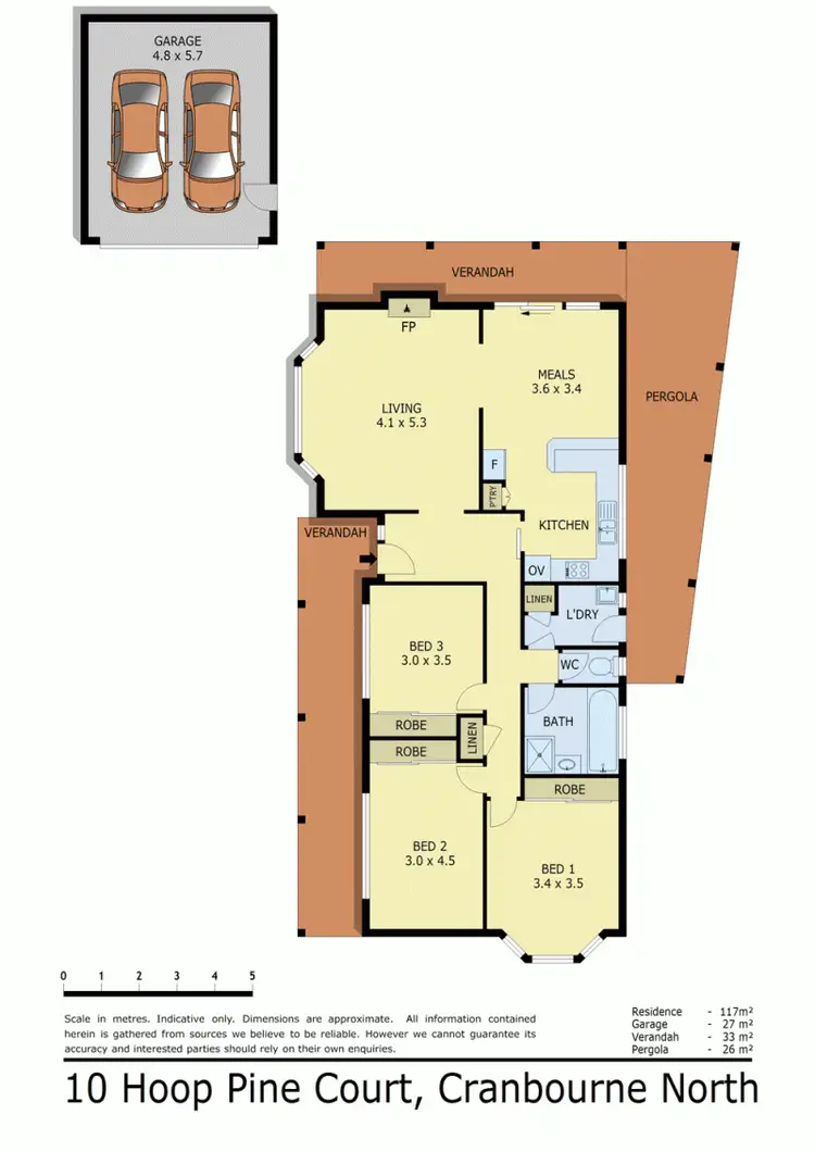 Floorplan of Homely house listing, 10 HOOP PINE COURT, Cranbourne North VIC 3977