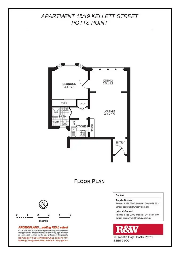 Floorplan of Homely apartment listing, 15/19 Kellett Street, Potts Point NSW 2011