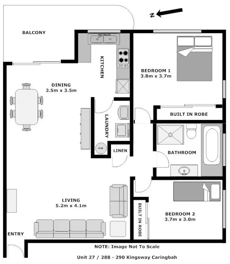Floorplan of Homely unit listing, 27/288-290 Kingsway, Caringbah NSW 2229