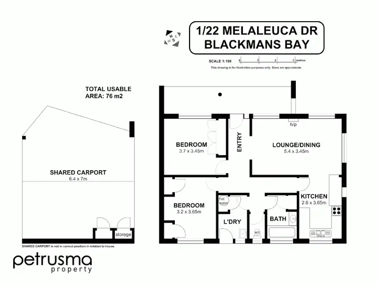Floorplan of Homely unit listing, 1/22 Melaleuca Drive, Blackmans Bay TAS 7052