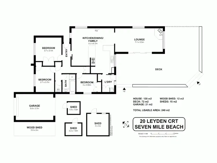 Floorplan of Homely house listing, 20 Leyden Court, Seven Mile Beach TAS 7170