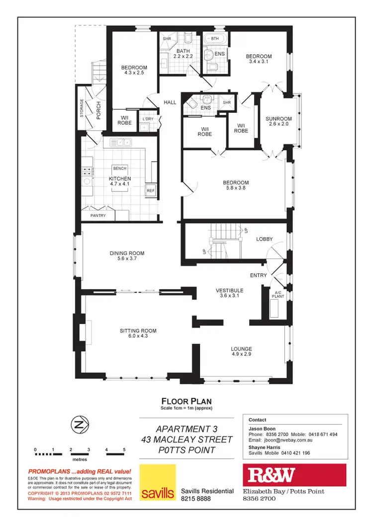 Floorplan of Homely apartment listing, 3/43 Macleay Street, Potts Point NSW 2011