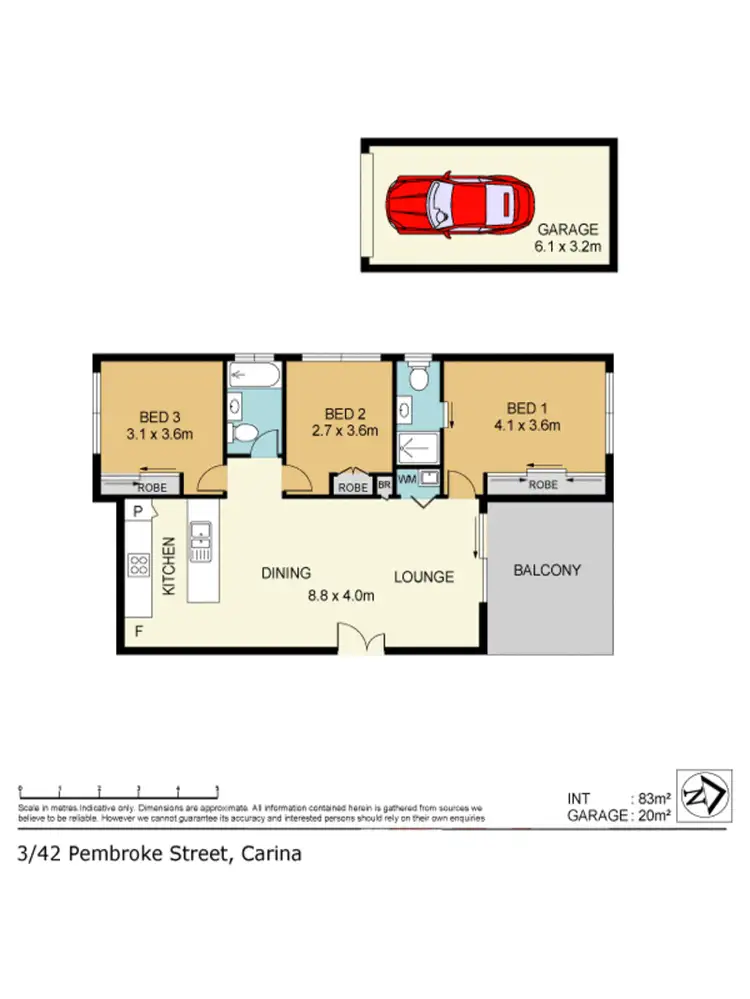 Floorplan of Homely unit listing, 3/42 Pembroke Street, Carina QLD 4152