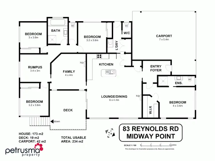 Floorplan of Homely house listing, 83 Reynolds Road, Midway Point TAS 7171