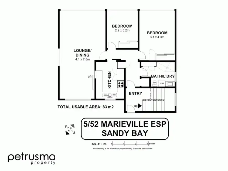 Floorplan of Homely unit listing, 5/52 Marieville Esplanade, Sandy Bay TAS 7005