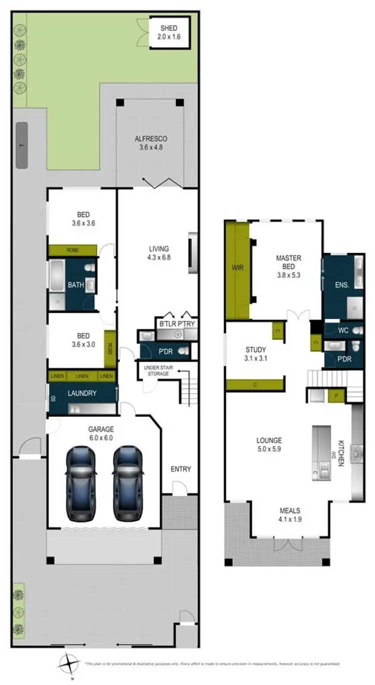 Floorplan of Homely townhouse listing, 2/325 Autumn Street, Newtown VIC 3220