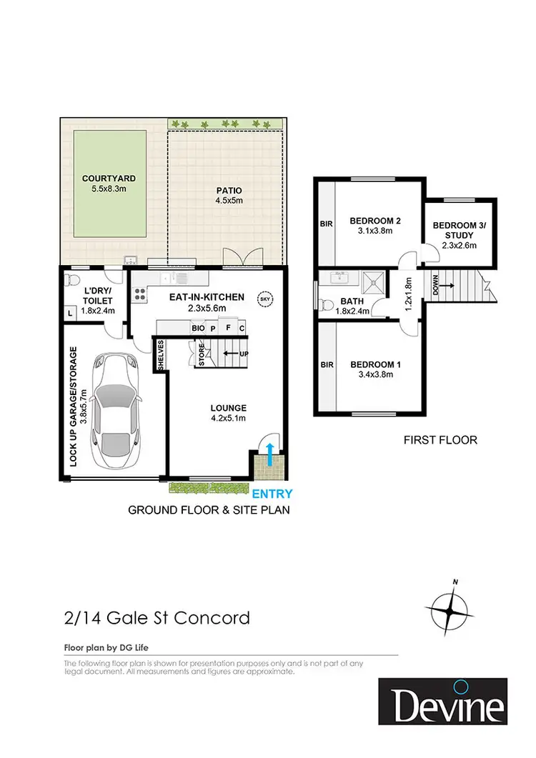 Floorplan of Homely townhouse listing, 2/14 Gale Street, Concord NSW 2137