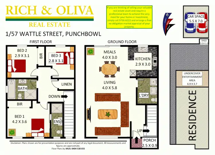 Floorplan of Homely semi-detached listing, 1/57 Wattle Street, Punchbowl NSW 2196