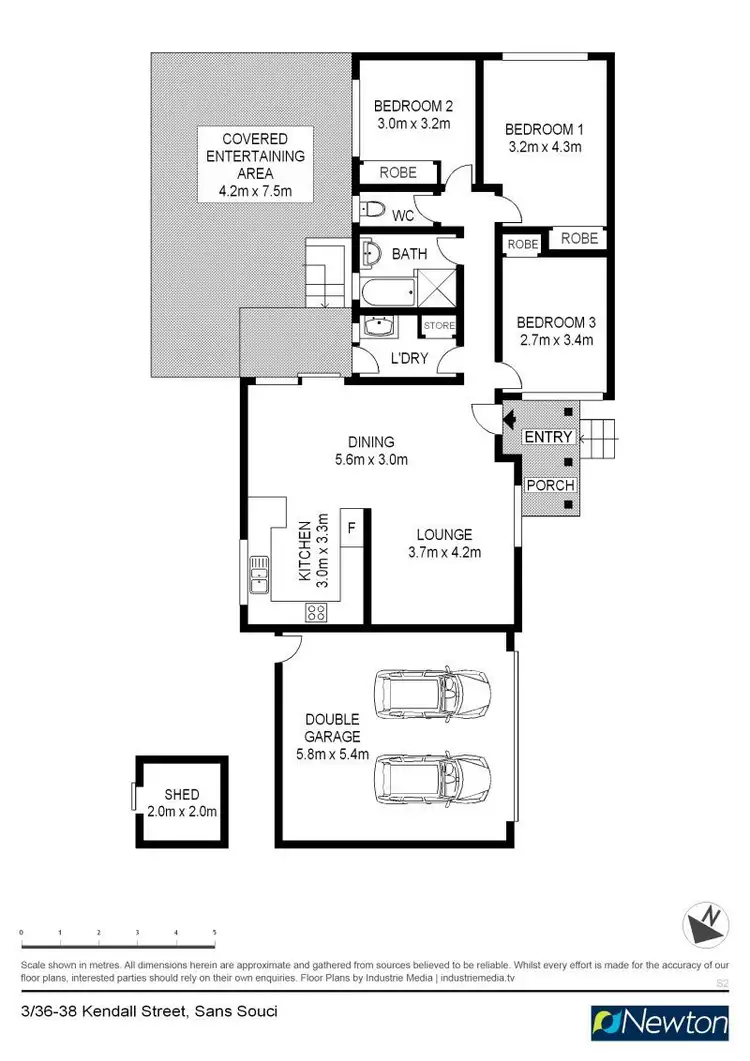 Floorplan of Homely villa listing, 3/36-38 Kendall Street, Sans Souci NSW 2219