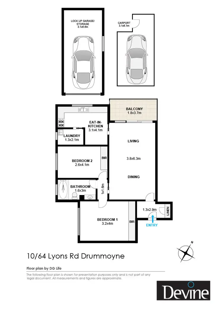 Floorplan of Homely apartment listing, 10/64 Lyons Road, Drummoyne NSW 2047