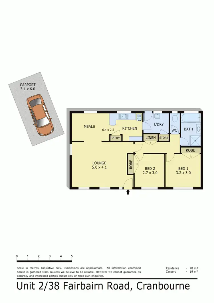 Floorplan of Homely unit listing, 2/38 FAIRBAIRN ROAD, Cranbourne VIC 3977