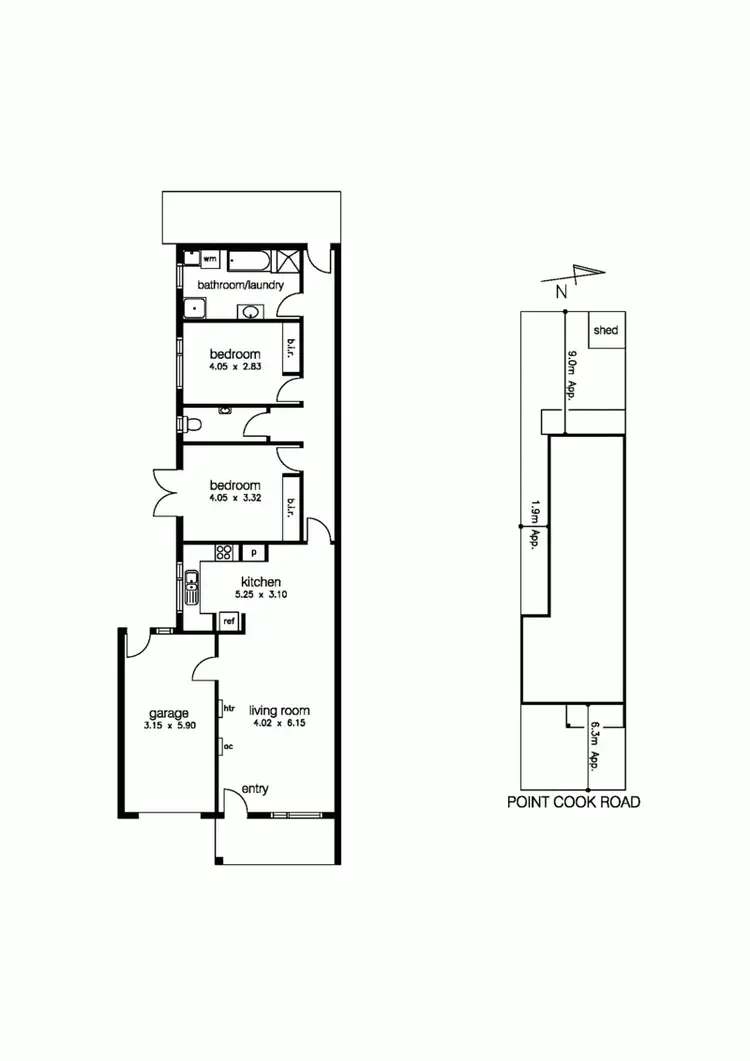Floorplan of Homely unit listing, 1/66 Point Cook Service Road, Seabrook VIC 3028