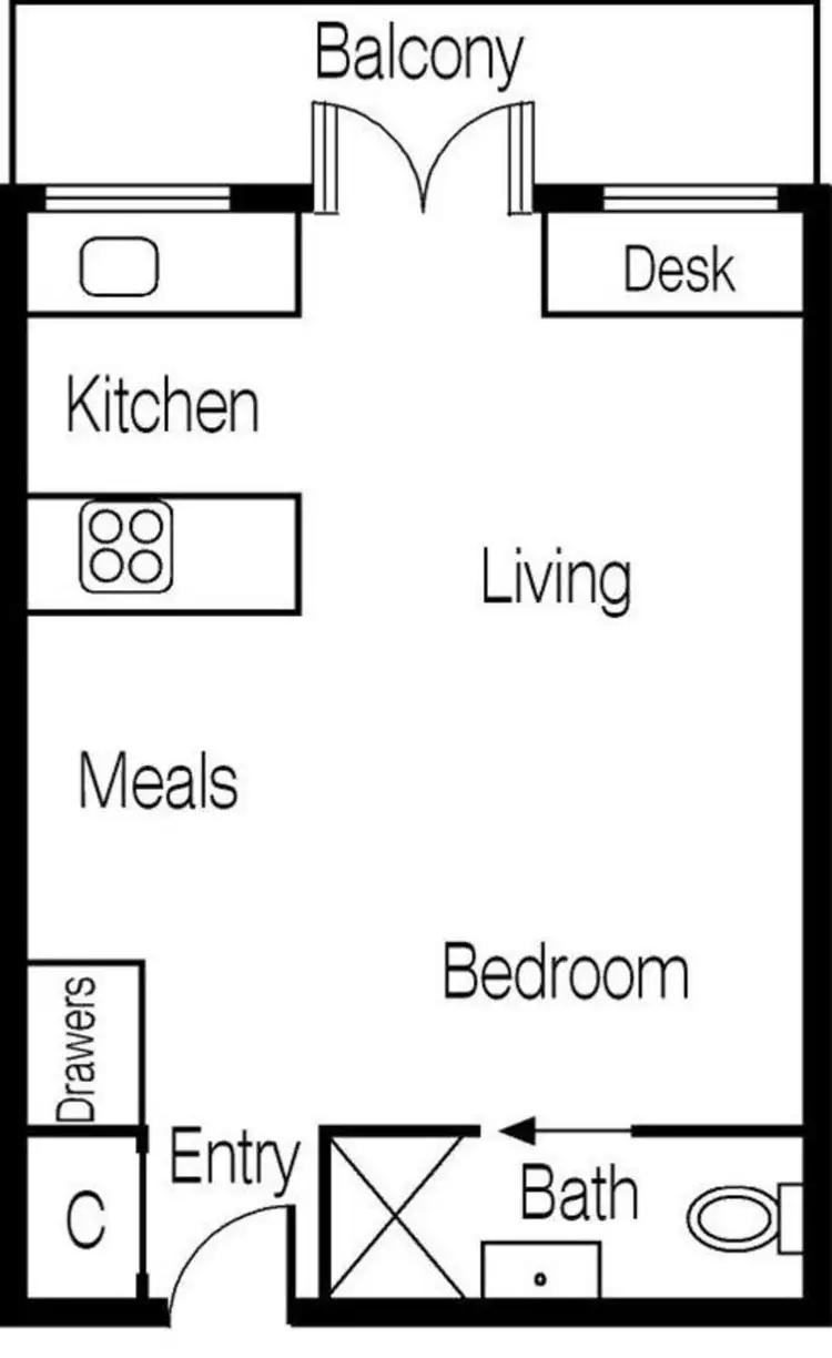 Floorplan of Homely serviced apartment listing, 1315/480 Collins Street, Melbourne VIC 3000