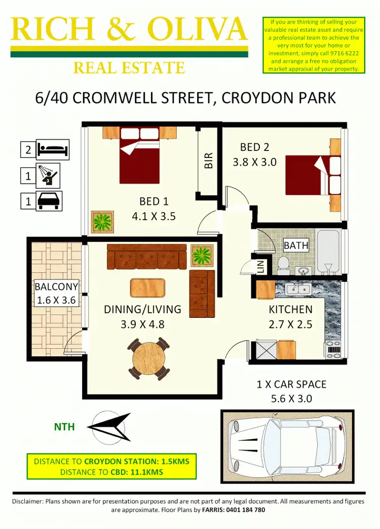 Floorplan of Homely apartment listing, 6/40 Cromwell Street, Croydon Park NSW 2133