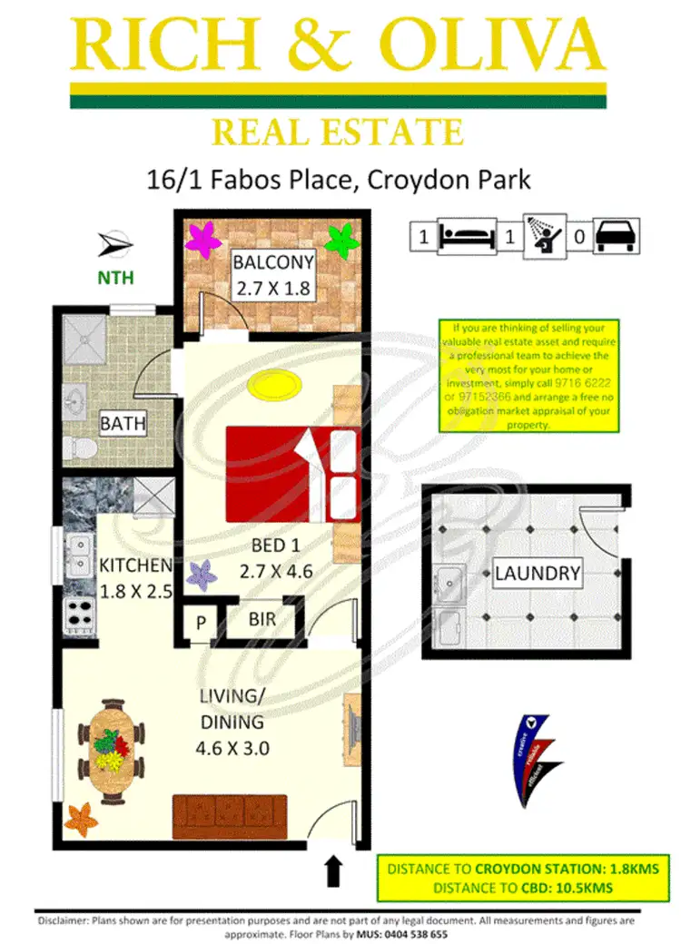 Floorplan of Homely unit listing, 16/1 Fabos Place, Croydon Park NSW 2133