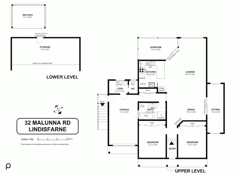 Floorplan of Homely villa listing, 32 Malunna Rd, Lindisfarne TAS 7015