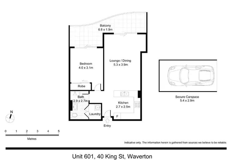 Floorplan of Homely apartment listing, 601/40 King Street, Waverton NSW 2060