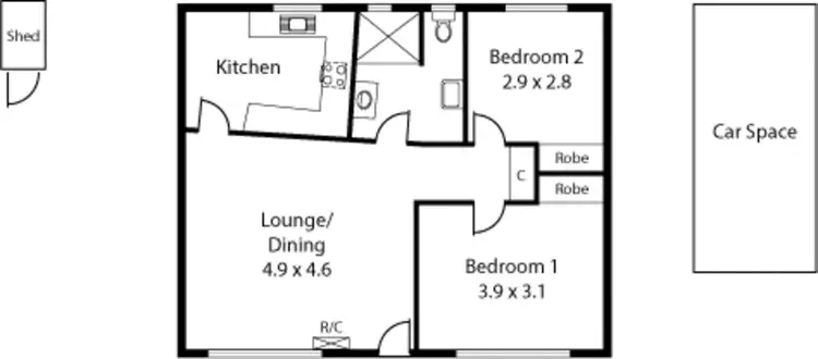 Floorplan of Homely unit listing, 4/4 Gloucester Street, Glenelg South SA 5045