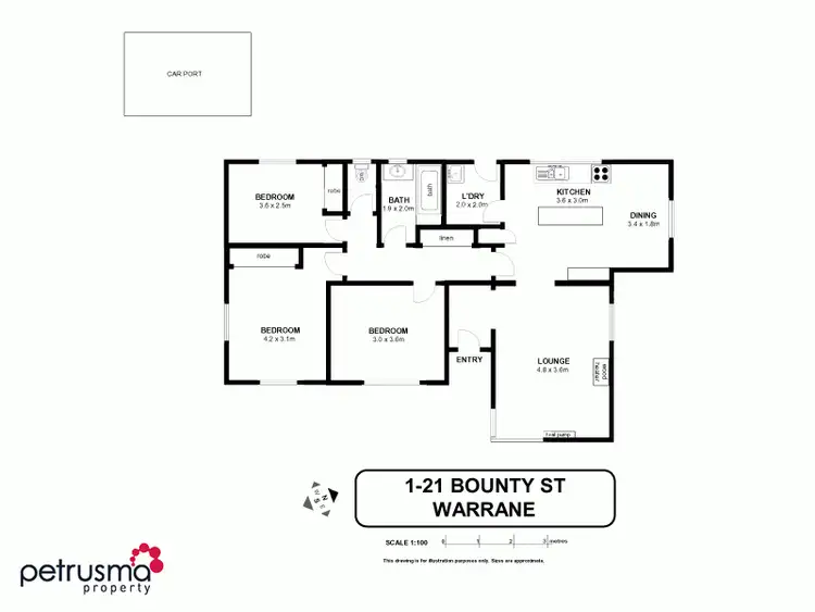 Floorplan of Homely unit listing, 1/21 Bounty Street, Warrane TAS 7018