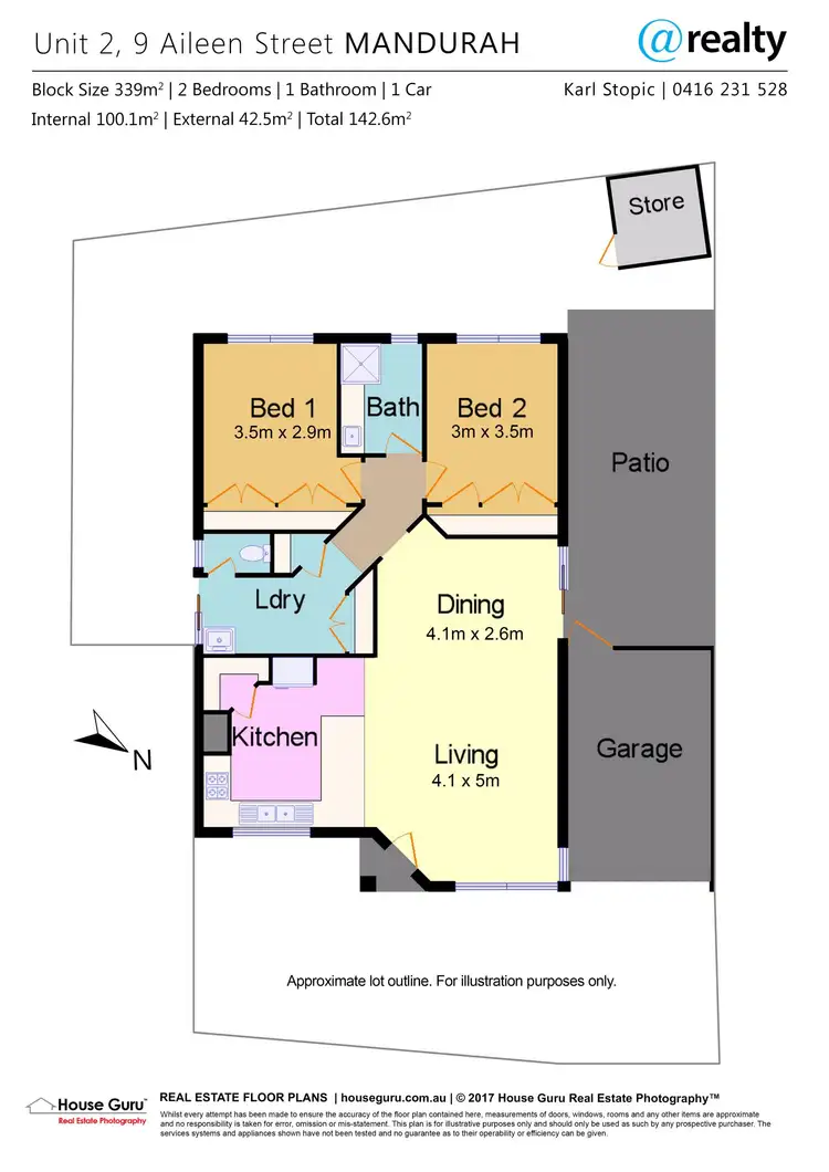 Floorplan of Homely villa listing, 2/9 Aileen Street, Mandurah WA 6210