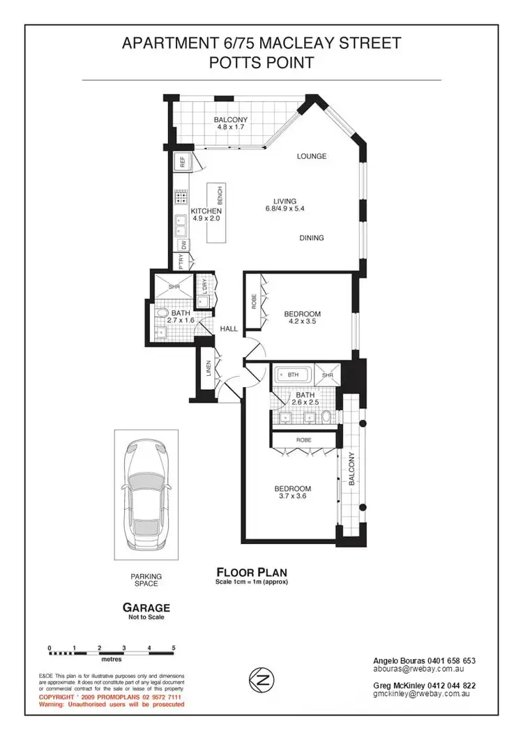 Floorplan of Homely apartment listing, 6/75 Macleay Street, Potts Point NSW 2011