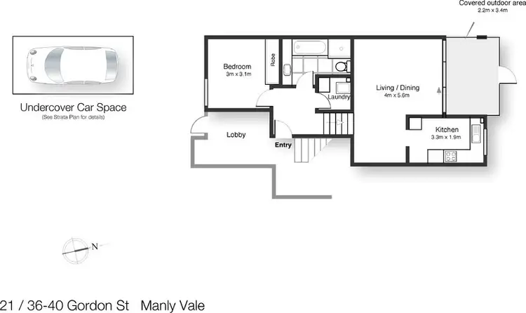 Floorplan of Homely apartment listing, 21/36-40 Gordon Street (enter via Campbell Parade), Manly Vale NSW 2093