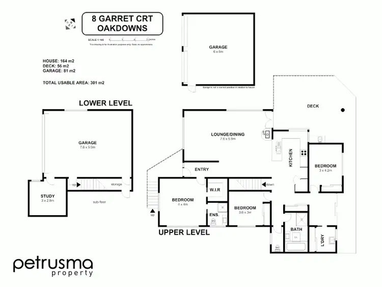 Floorplan of Homely house listing, 8 Garrett Court, Oakdowns TAS 7019