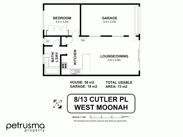Floorplan of Homely unit listing, 8/13 Cutler Place, West Moonah TAS 7009