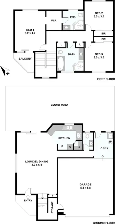 Floorplan of Homely townhouse listing, 2/15 Birdwood Road, Carina Heights QLD 4152