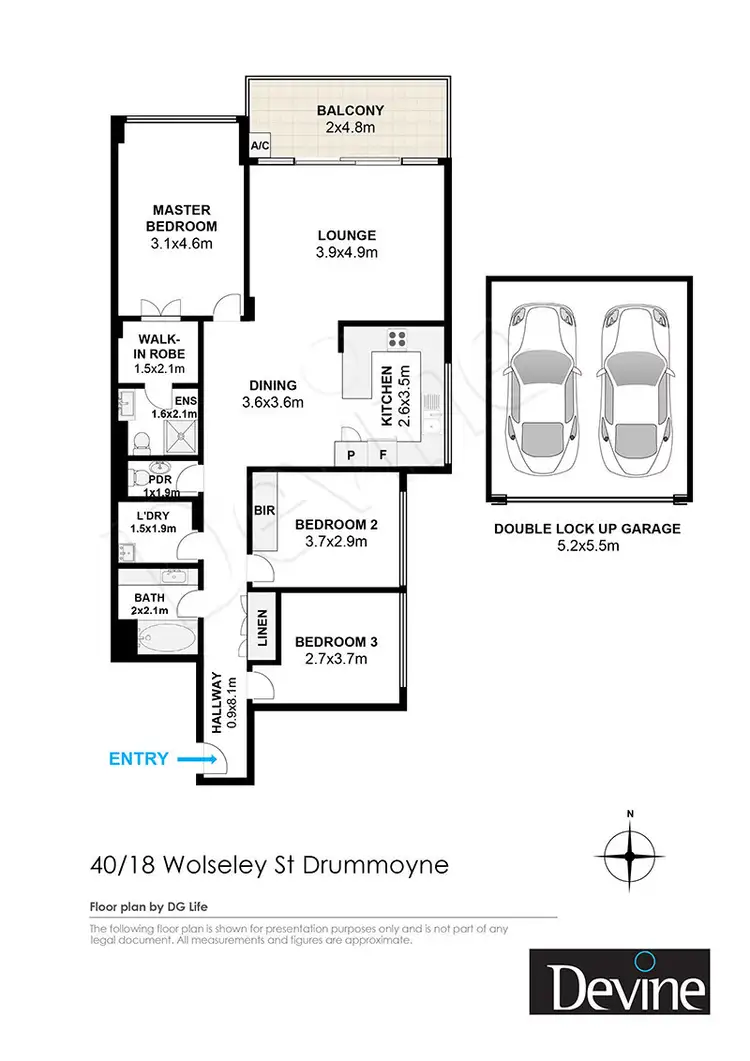 Floorplan of Homely apartment listing, 40/18 Wolseley Street, Drummoyne NSW 2047