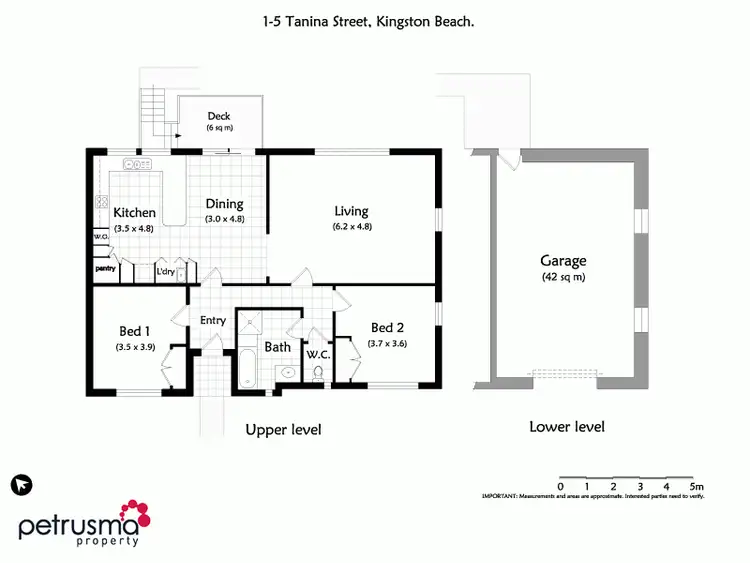 Floorplan of Homely unit listing, 1/5 Tanina St, Kingston Beach TAS 7050