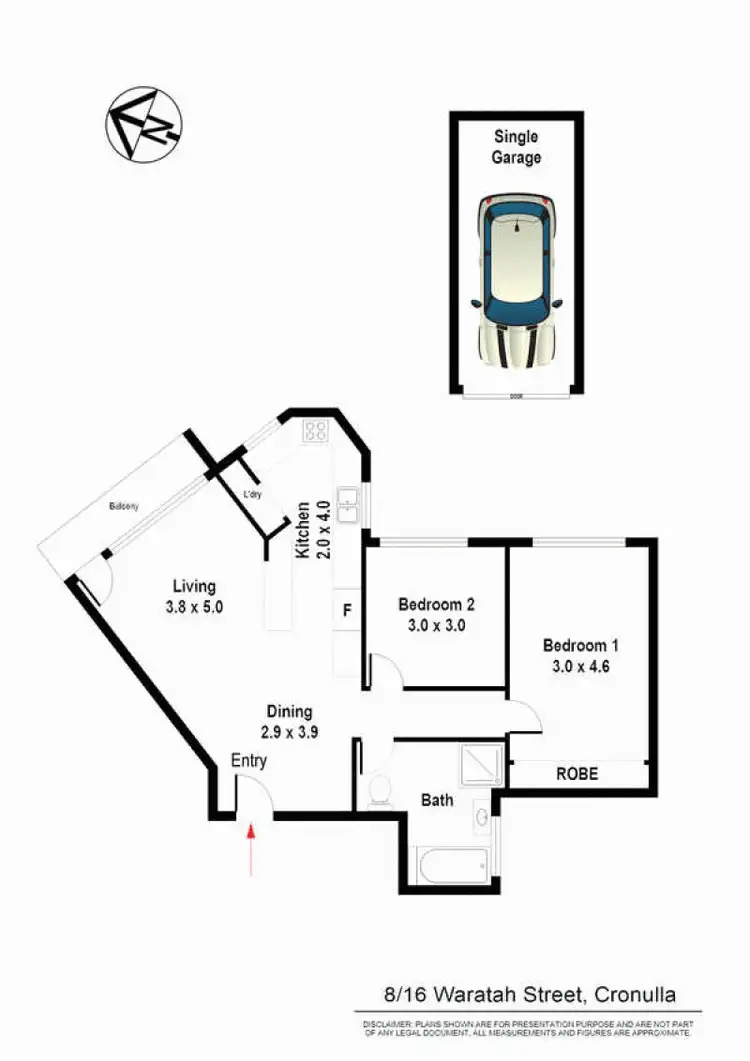 Floorplan of Homely apartment listing, 8/16 Waratah Street, Cronulla NSW 2230