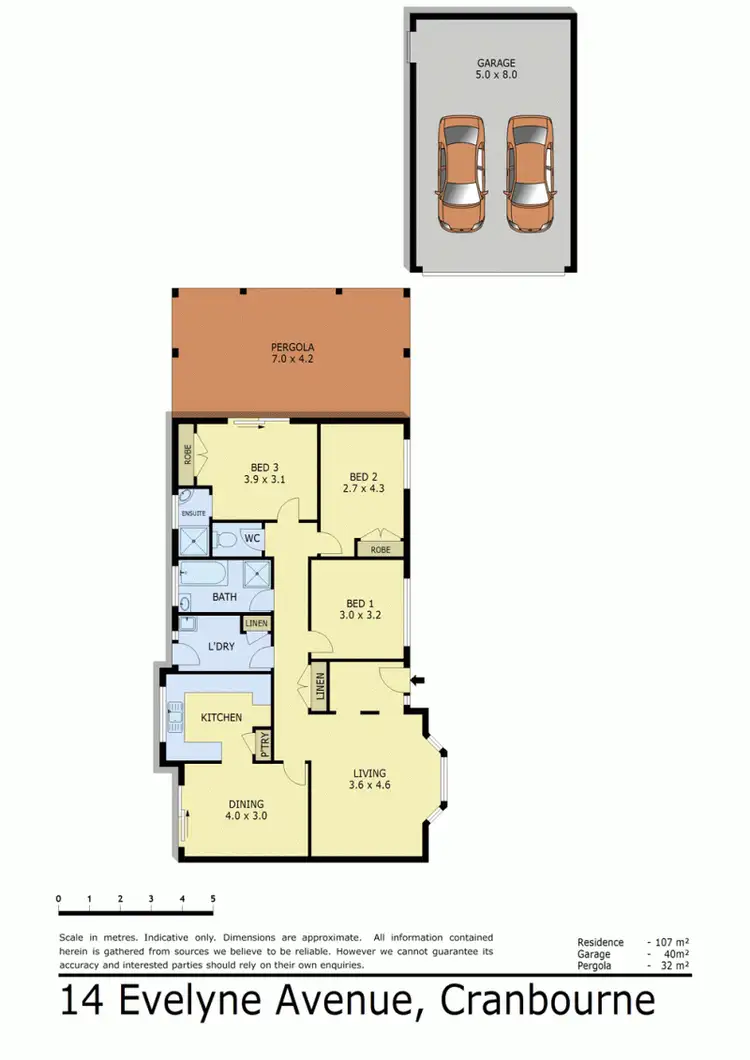 Floorplan of Homely house listing, 14 EVELYNE AVENUE, Cranbourne VIC 3977