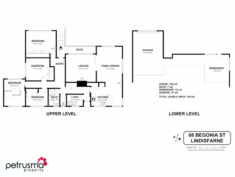 Floorplan of Homely house listing, 68 Begonia Street, Lindisfarne TAS 7015