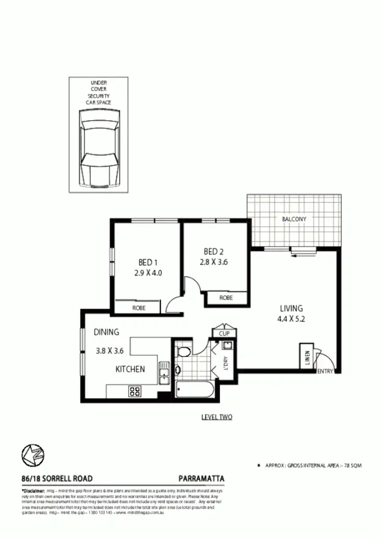 Floorplan of Homely apartment listing, 86/18 Sorrell St, Parramatta NSW 2150