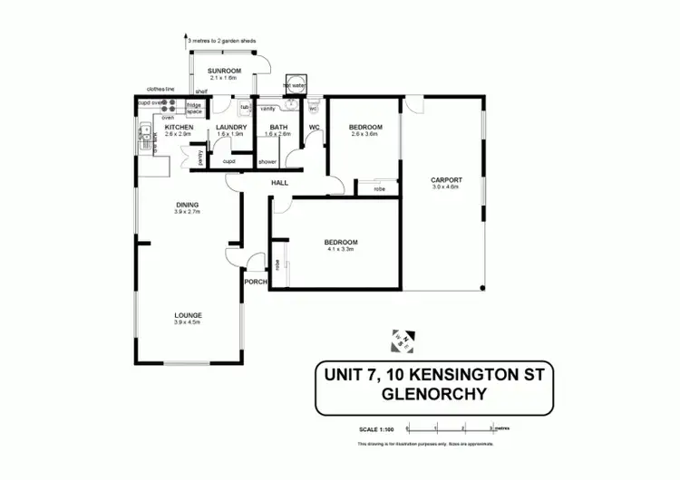 Floorplan of Homely unit listing, 7/10 Kensington Street, Glenorchy TAS 7010