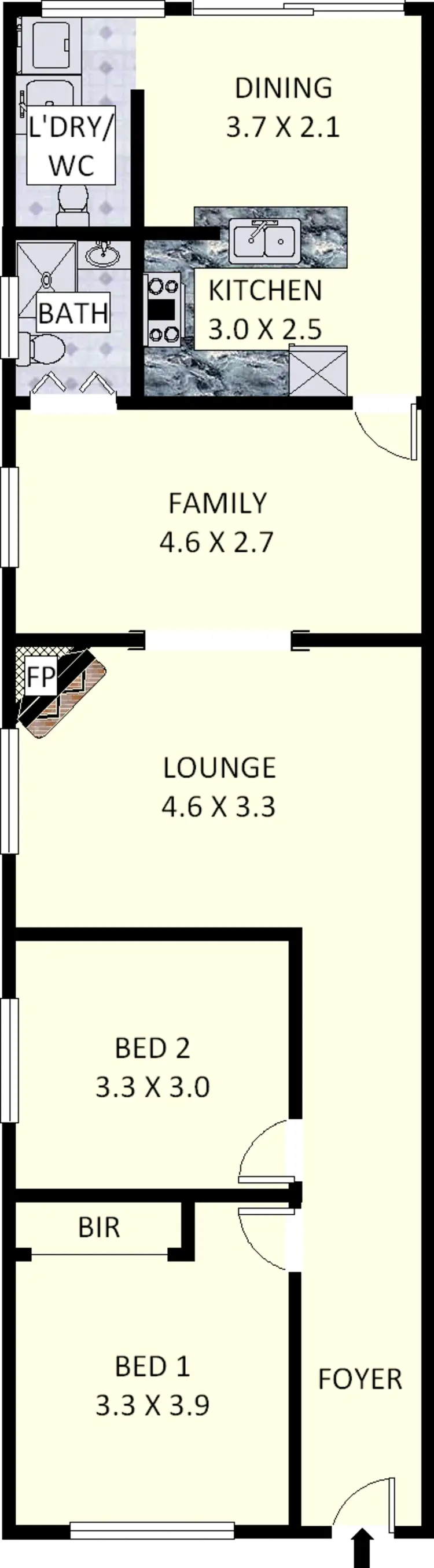 Floorplan of Homely semi-detached listing, 31 Clyde Street, Croydon Park NSW 2133