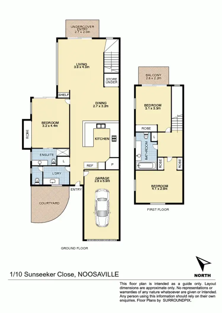 Floorplan of Homely townhouse listing, 1/10 Sunseeker Close, Noosaville QLD 4566