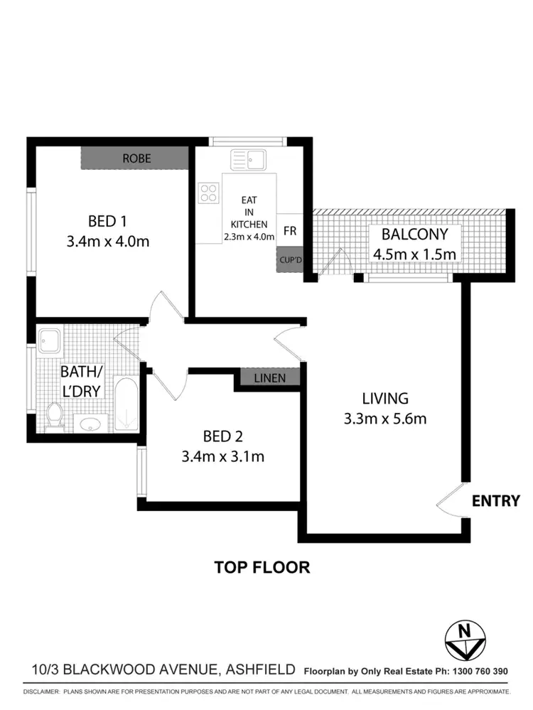 Floorplan of Homely unit listing, 3 Blackwood Road, Ashfield NSW 2131