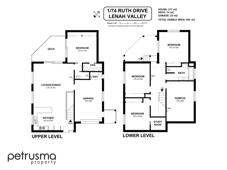 Floorplan of Homely townhouse listing, 1/74 Ruth Drive, Lenah Valley TAS 7008