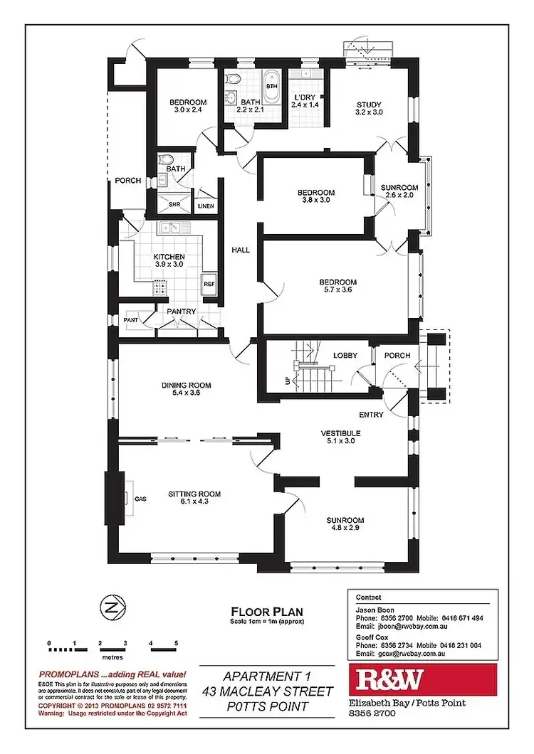 Floorplan of Homely apartment listing, 1/43 Macleay Street, Potts Point NSW 2011